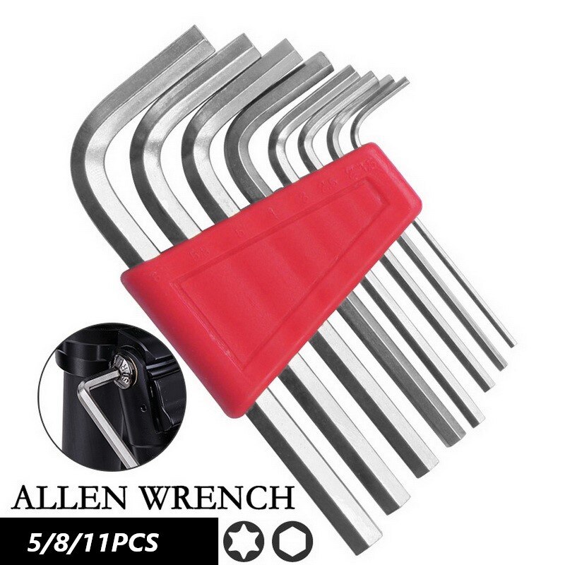 1.27-6MM 5/8/11PCS Allen Wrench Metric Wrench Inch Wrench L Wrench Allen Key Short Arm Tool Set