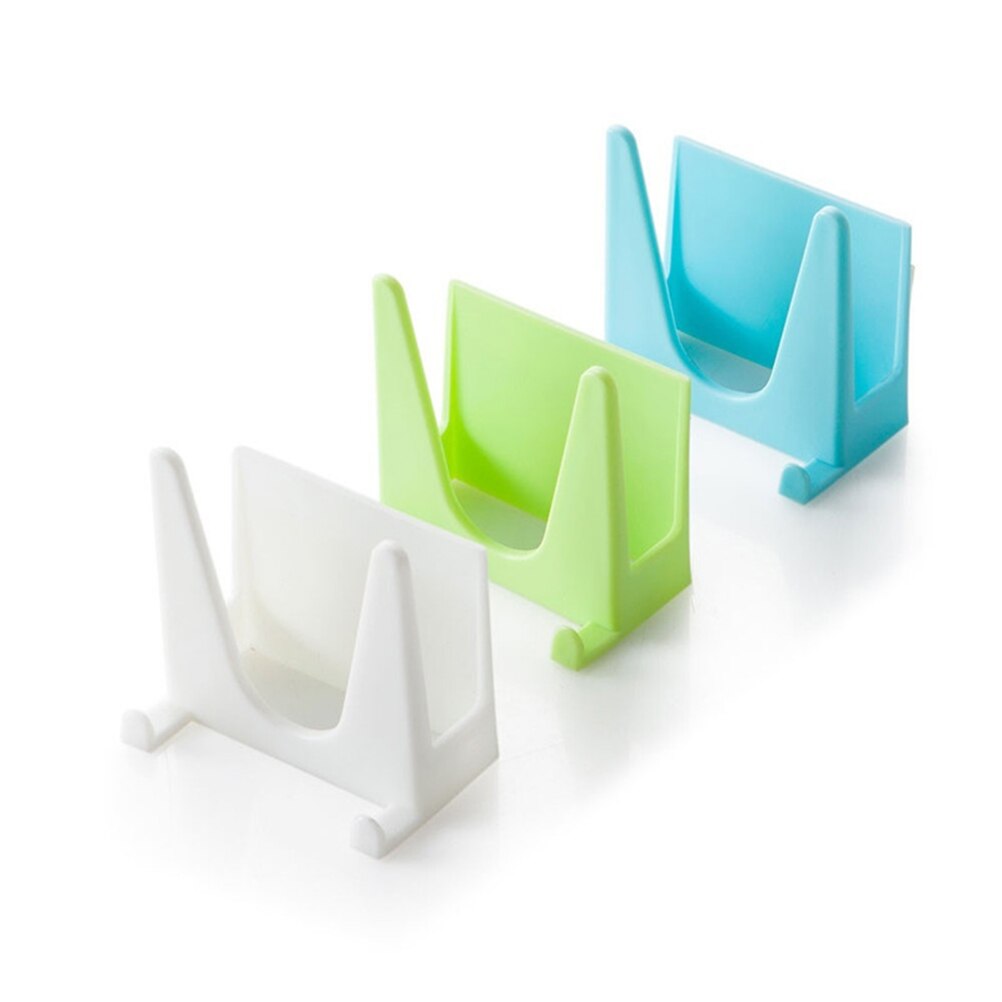 2 uds soporte para tapas de ollas de plástico montado en la Pared Soporte de tapa de olla herramienta de cocina organizador estante de almacenamiento
