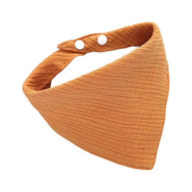Baby Zuigelingen Voeden Slabbetjes Met Drukknopen Zachte Gaas Speeksel Handdoek Peuter Bandana: YELLOW