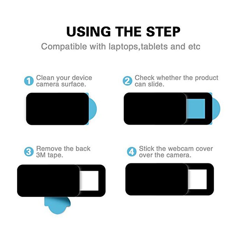Cubierta de WebCam con imán deslizante, pegatina de privacidad de plástico para Macbook Pro, portátiles, IPad, IPhone, lente de teléfono, 3 uds.