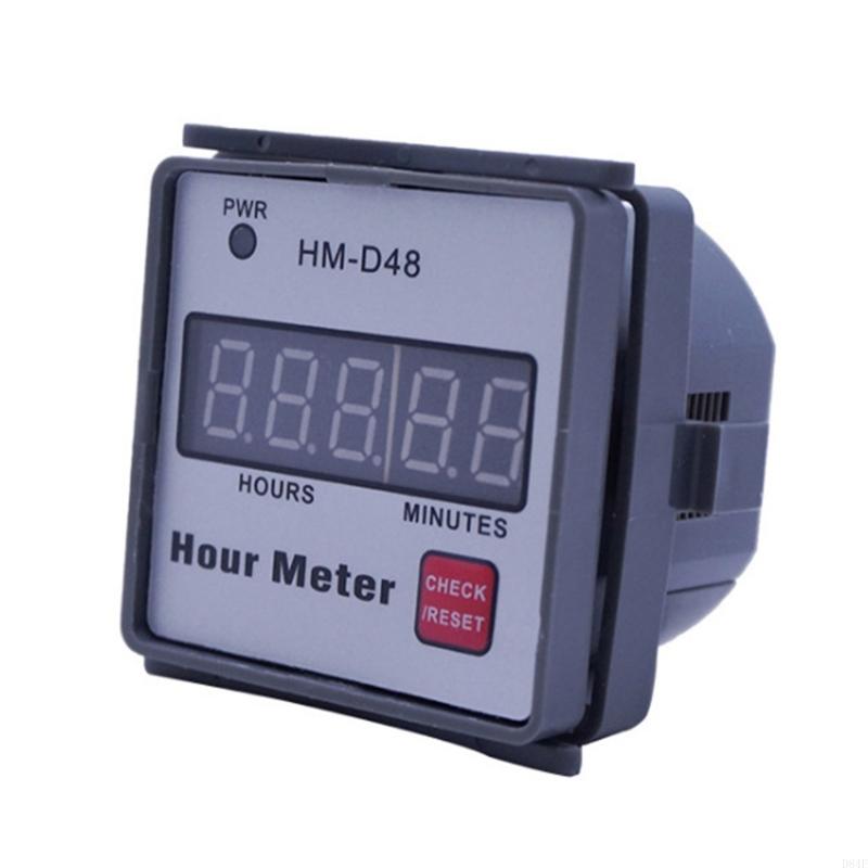 D84F 220V HM-D48 0‑999.99H TIMER HUR METER METER VOOR LAZN GENERATOR MOTOR