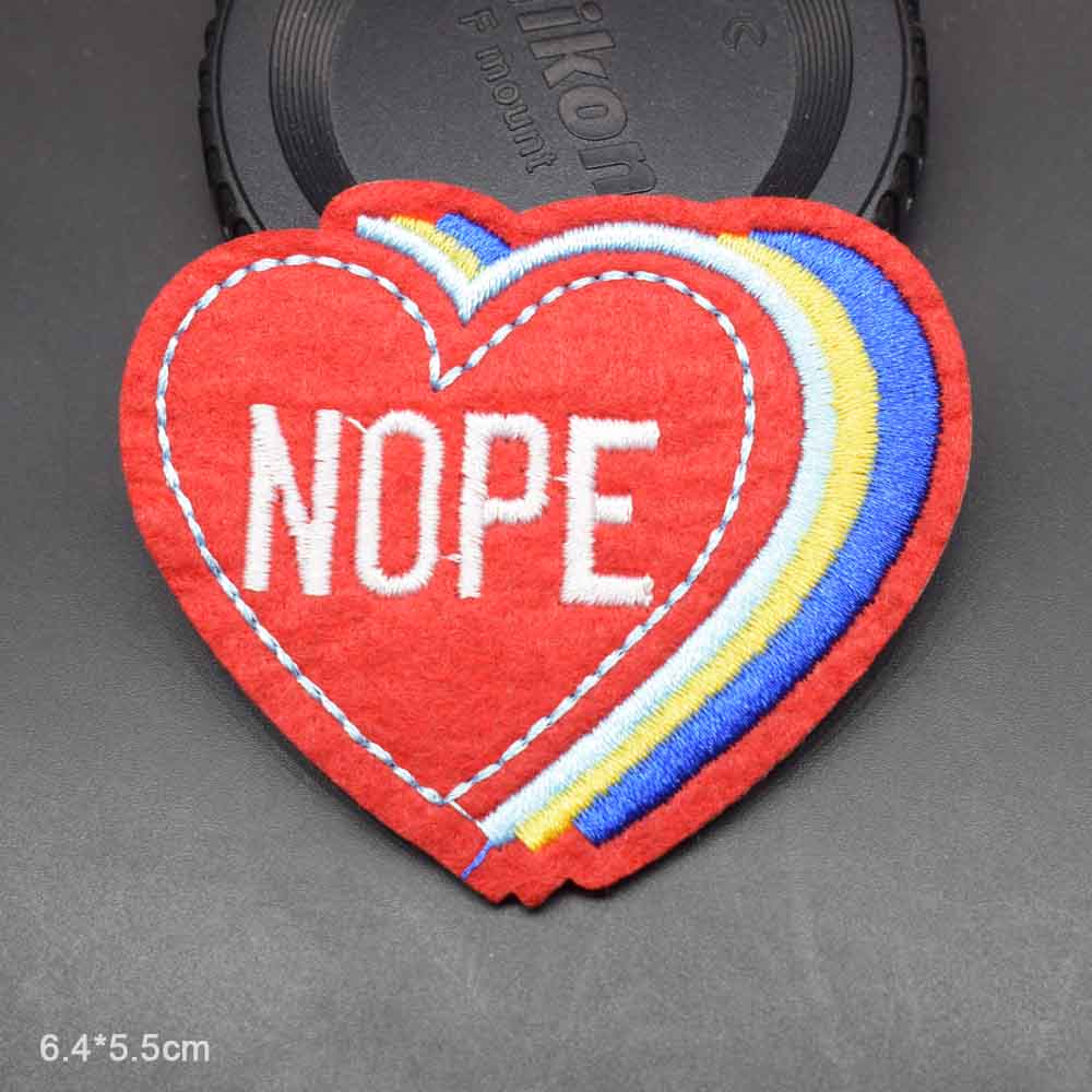Letters Nope Punk Iron Op Patch Kleding Patch Voor Kleding Jongens Geborduurd Patch Kledingstuk Kleding Accessoires: hong nope((D3-1