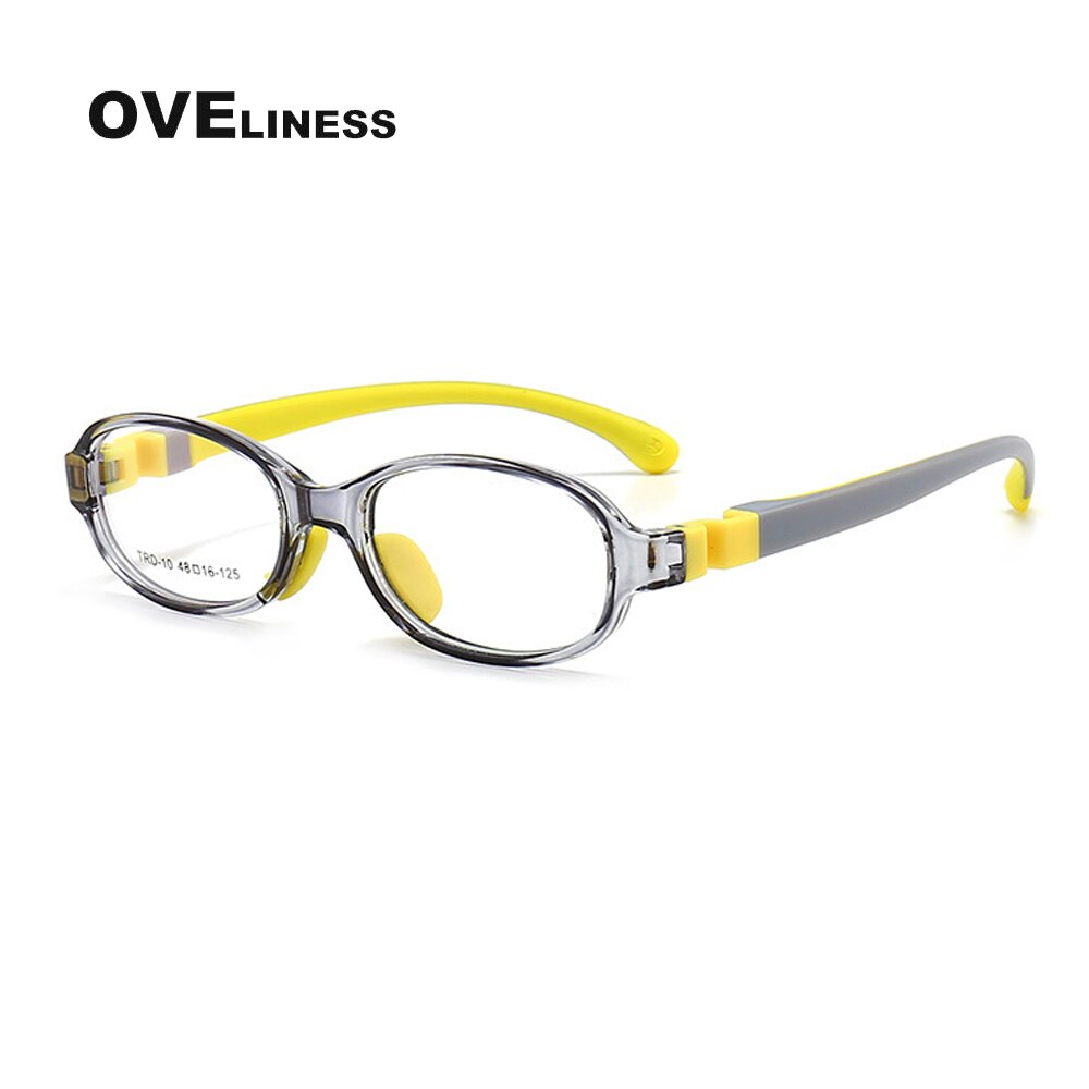 Gafas redondas para niños, lentes ópticas para miopía, montura para niño y niña, gafas graduadas flexibles de silicona para niños: grey