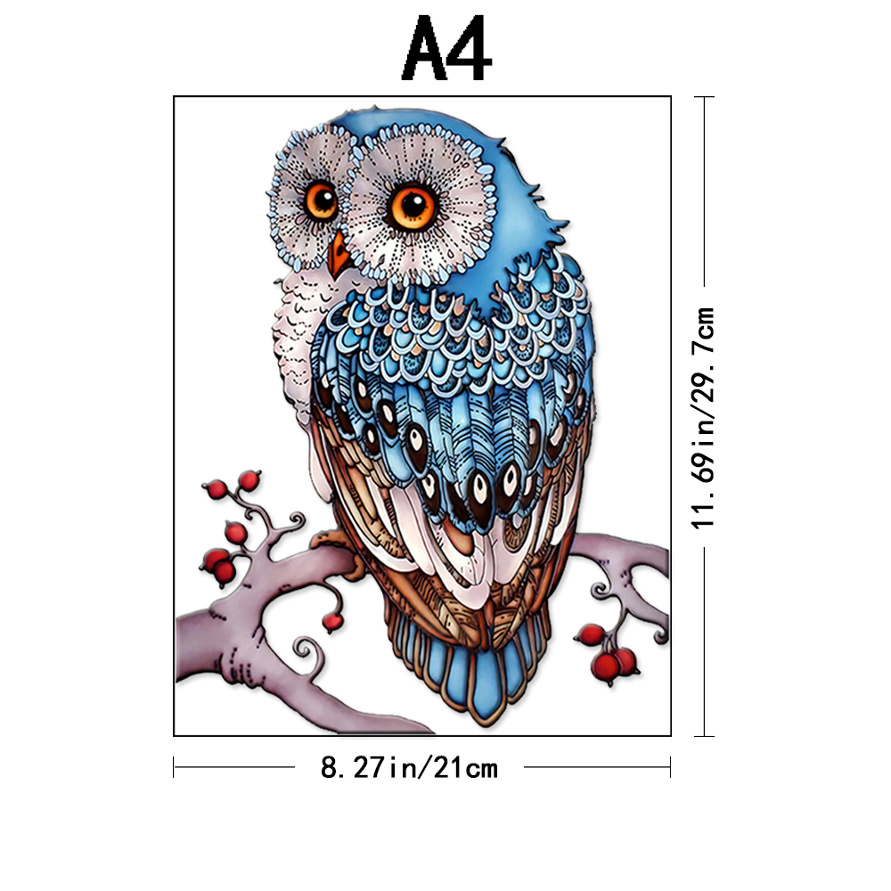 Puzzles en bois-puzzle en bois adulte forme Unique avancé hibou sagesse puzzle en bois pour adulte, puzzle familial: Orange