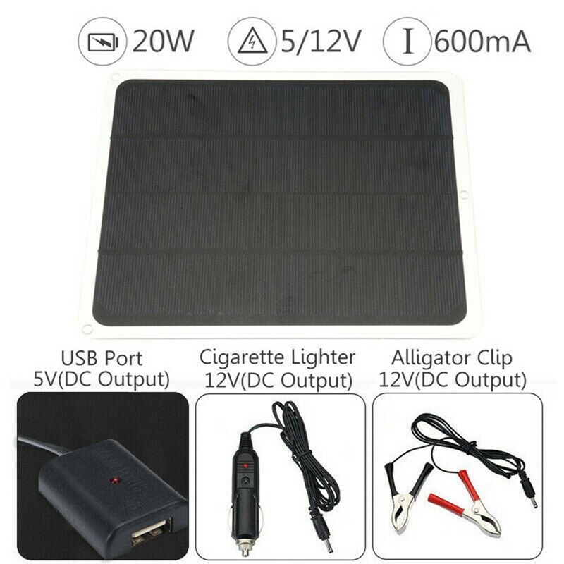 Cankypu 12V 4.5W Portable Solar Panel Power Car Boat Battery Charger Cankypu 12V 4.5W Portable Solar Panel Power Car Boat Battery Charger