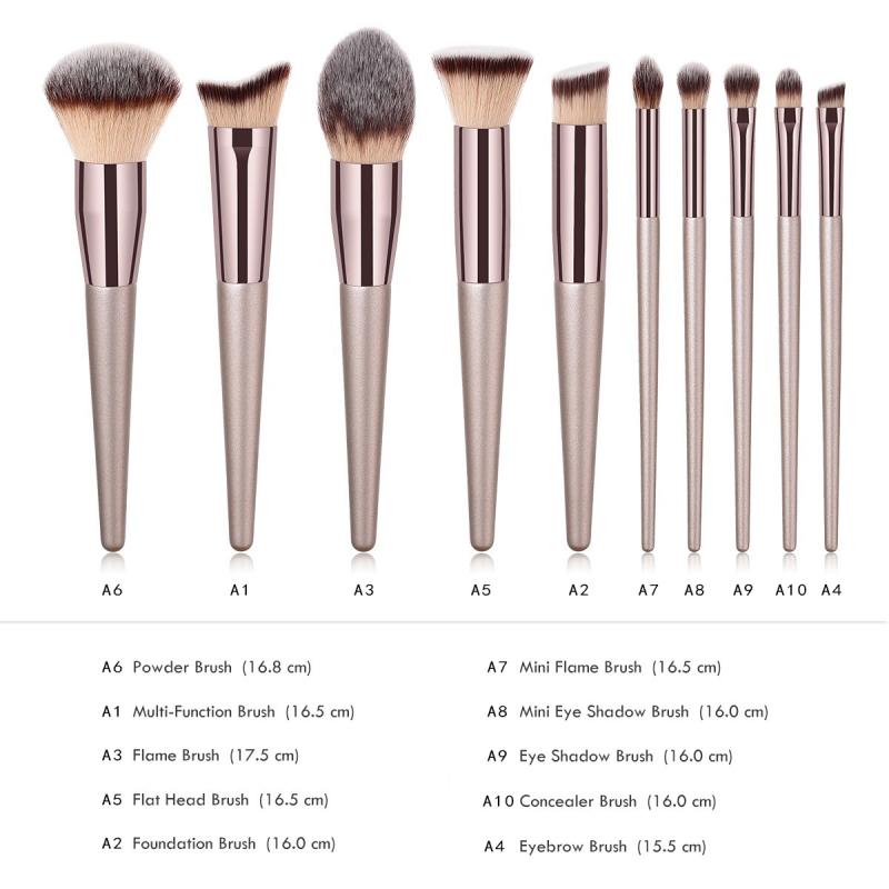 10pc trä ögonbryn ögonskugga borste makeup borstar foundation rouge blanda kosmetisk skönhet smink verktyg косметика maquillaje