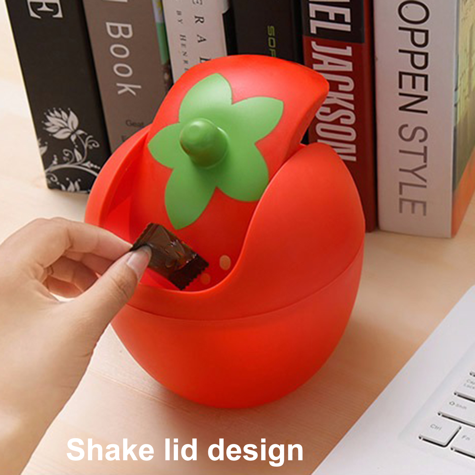 Mini poubelle de bureau, pour chambre à coucher, salon, panier de bureau Portable, couvercle à secouer, Table domestique, articles divers, outils de nettoyage