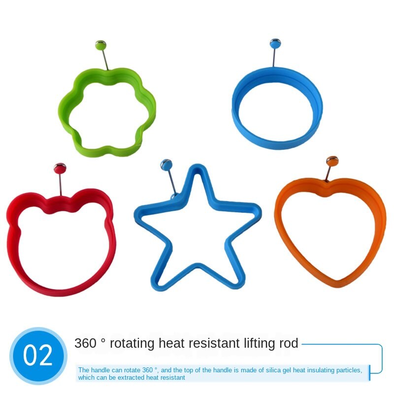 Silicone Fried egg mold round Heart-Shaped Star Bear Flower Omelette Maker Molded Silicone Omelette Pancake Baking Shape