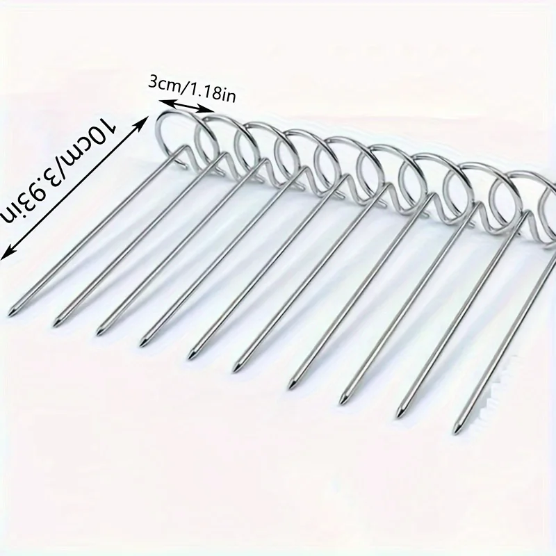 Horno freidora de aire, parrilla Vertical, parrilla para brochetas, accesorios universales, aguja especial para hornear de acero inoxidable 304 de alimentaria, 10 Uds.: Default Title
