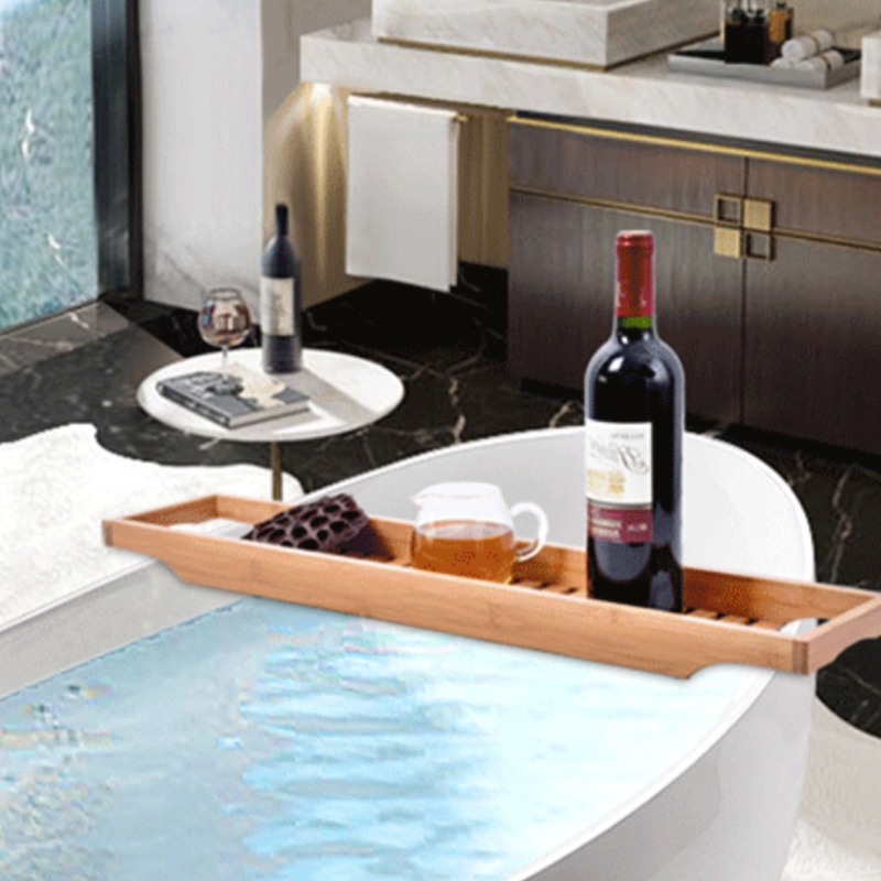 plateau de baignoire en bambou, organisateur de salle de bain douche, maison SPA support de rangement en bois pour livre porte-vin, accessoires de Table de bain
