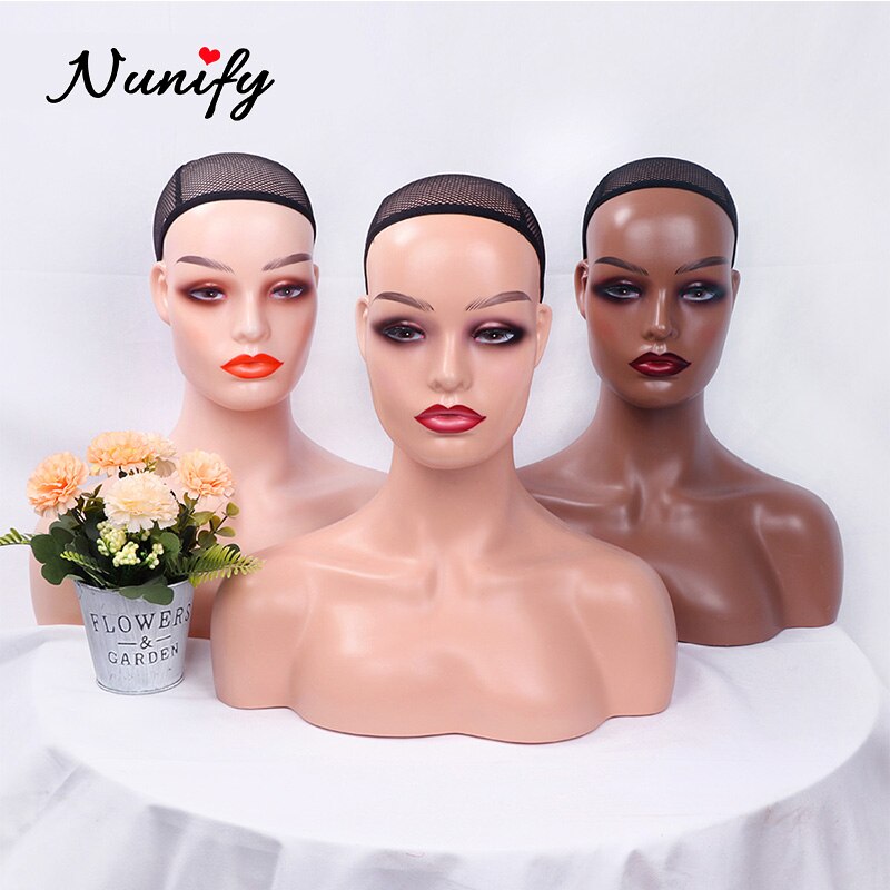 Nunify Mannequin Head For Makeup Practice Mannequin Head With Shoulders For Wig Display Realistic Mannequin Head With Shoulders