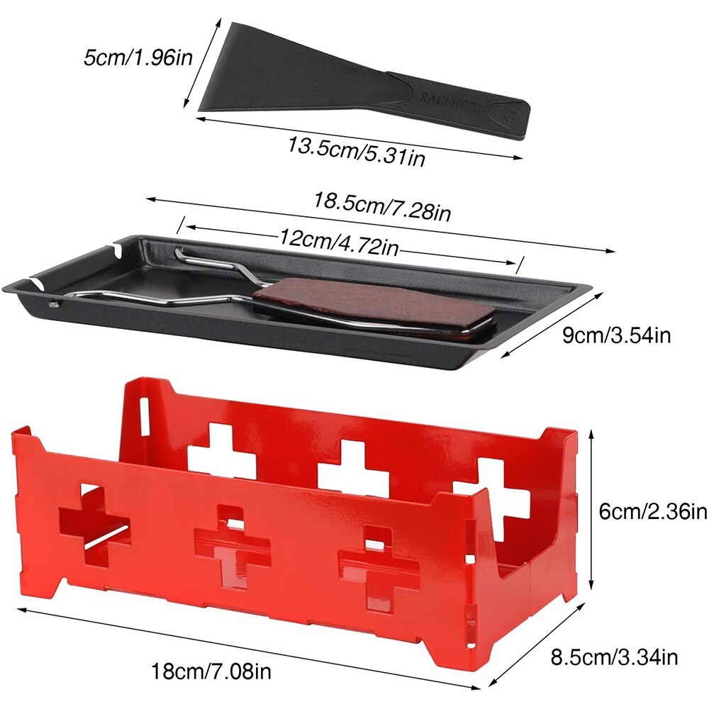 Portable antiadhésif métal fromage Raclette four gril plaque Rotaster plaque de cuisson poêle ensemble manche en bois cuisine outils de cuisson