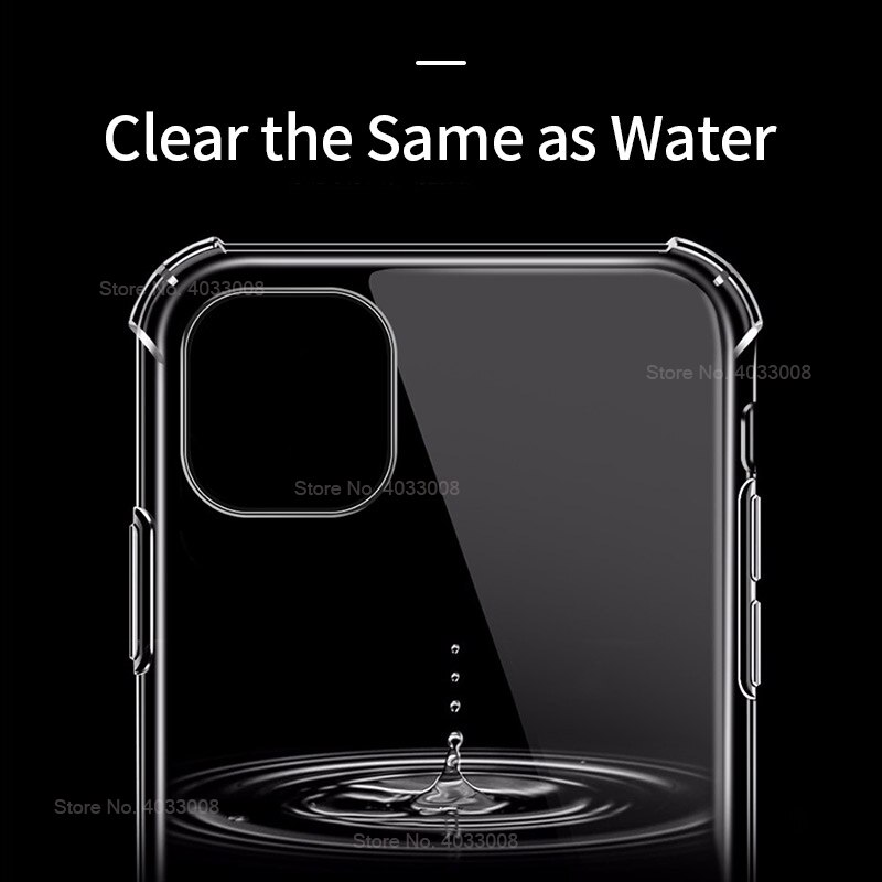 Soft Transparent Silicon Case for iPhone 12 11 Pro Max SE Shockproof Clear TPU Cover For iPhone 12 Pro Max XR X XS Max 7 8