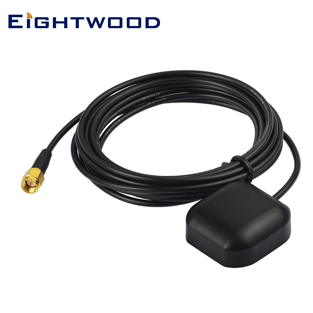 Eightwood Auto Gps Ontvanger Actieve Antenne Magnetische Base Sma Male Antenne 3M Extension Voor Dvd Navigatie Nachtzicht camera