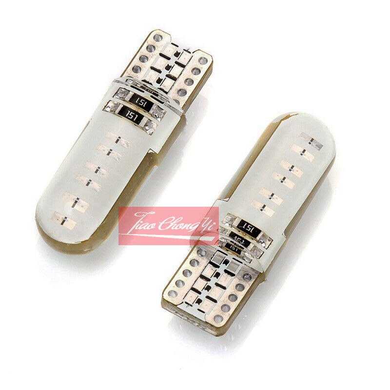 T10 W5W LED interior del coche luz COB de silicona auto lámpara de señal 12V 12V 194 de 501 bombilla de estacionamiento de cuña lateral para lada estilo de coche 1-10 Uds