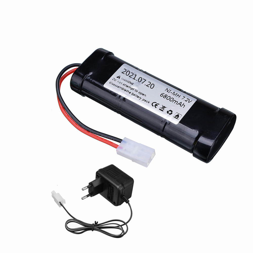 7.2V 5000mAh Ni-MH SC battery and 7.2v charger for RC toys tank car Airplane Helicopter With Tamiya Connectors 7.2 v battery: Beige