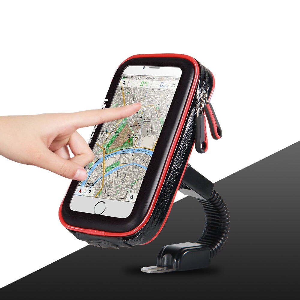 Herobiker motorcykel telefonholder support vandtæt moto mobiltelefon stativ taske til til iphone  x 8 7 6 6s plus & samsung