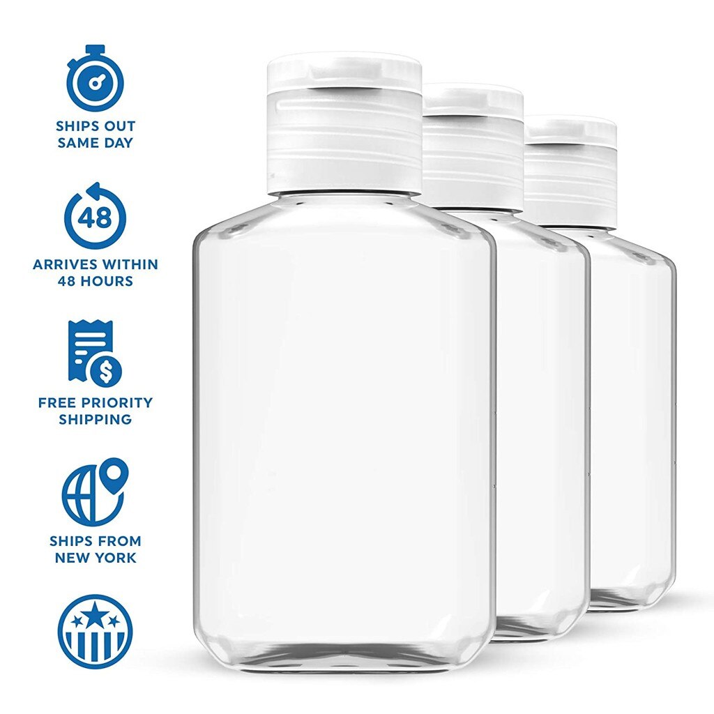 10/100PCs 60ml Mini Transparent Perfume Atomizer Octagonal flip flask plastic bottle free hand liquid gel extrusion bottle