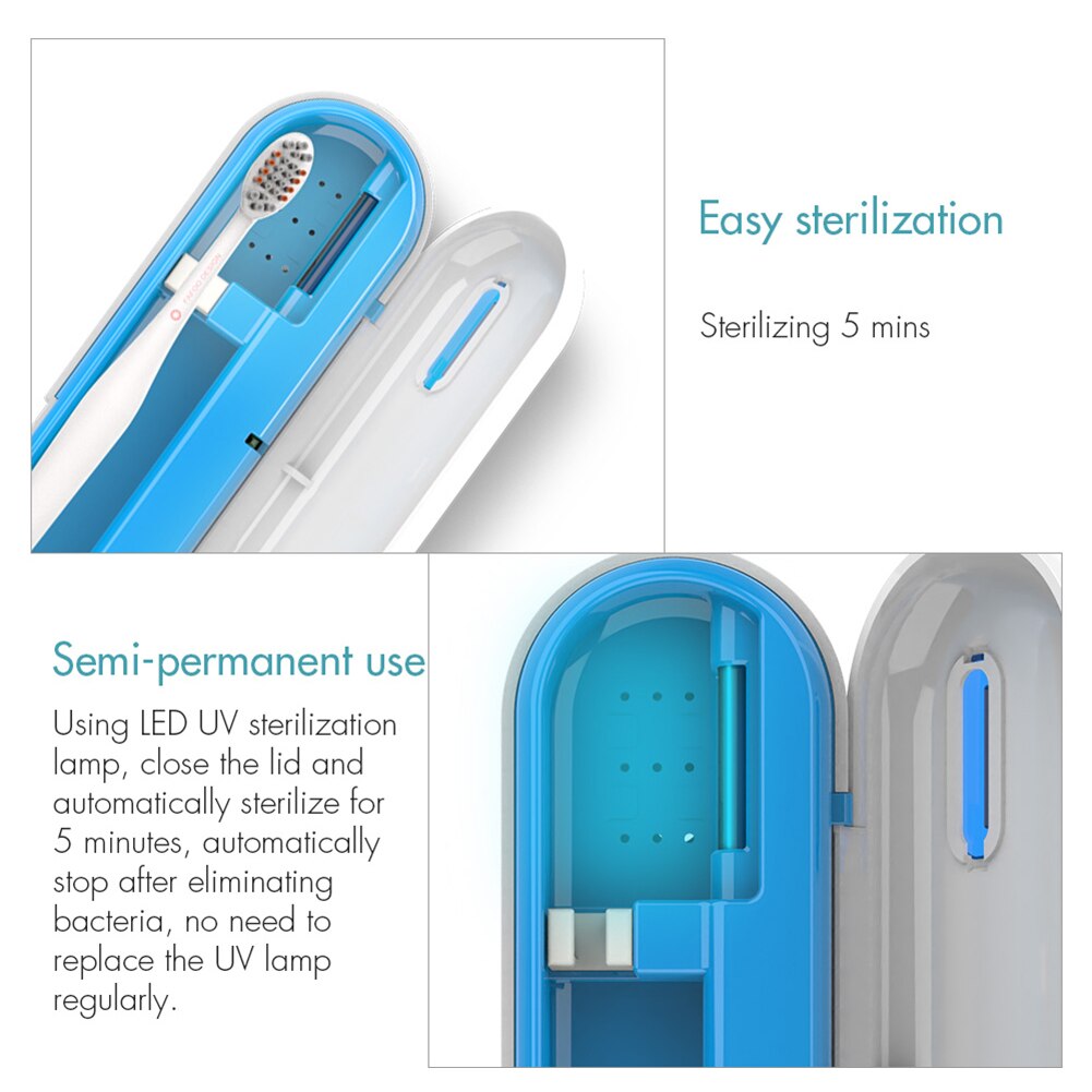 X11 bærbare uv lett tannbørste sterilisator usb oppladbar tannbørste sanitizer boks munnrenser boks holder tannpleie
