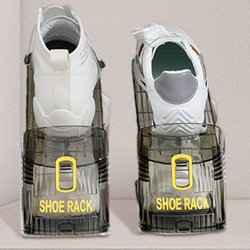 Organizador de zapatos apilador de zapatos ajustable, soporte para calzado de doble capa, organizador de ranuras para zapatos, ahorro de espacio para organización de armario