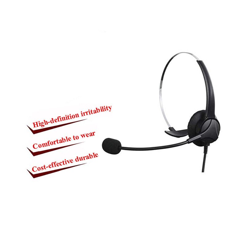 Single-Ear Headset Headband Earphone With Flexible Microphone USB 2m Cable Wired Computer Headset For Laptop PC Computer Call