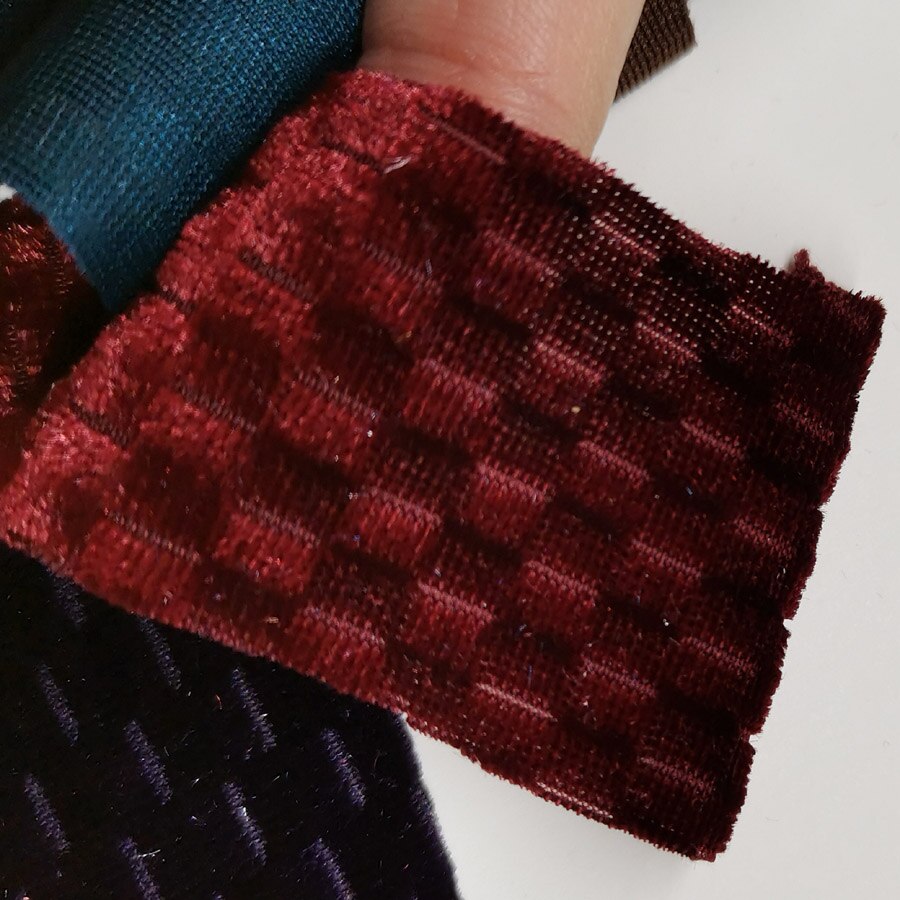 Fluwelen stof jurk reliëf prachtige stof voor overhemd kleding zacht fluweel huis textiel gordijn: 1 kastanjebruin / 0.5 meter -46cm