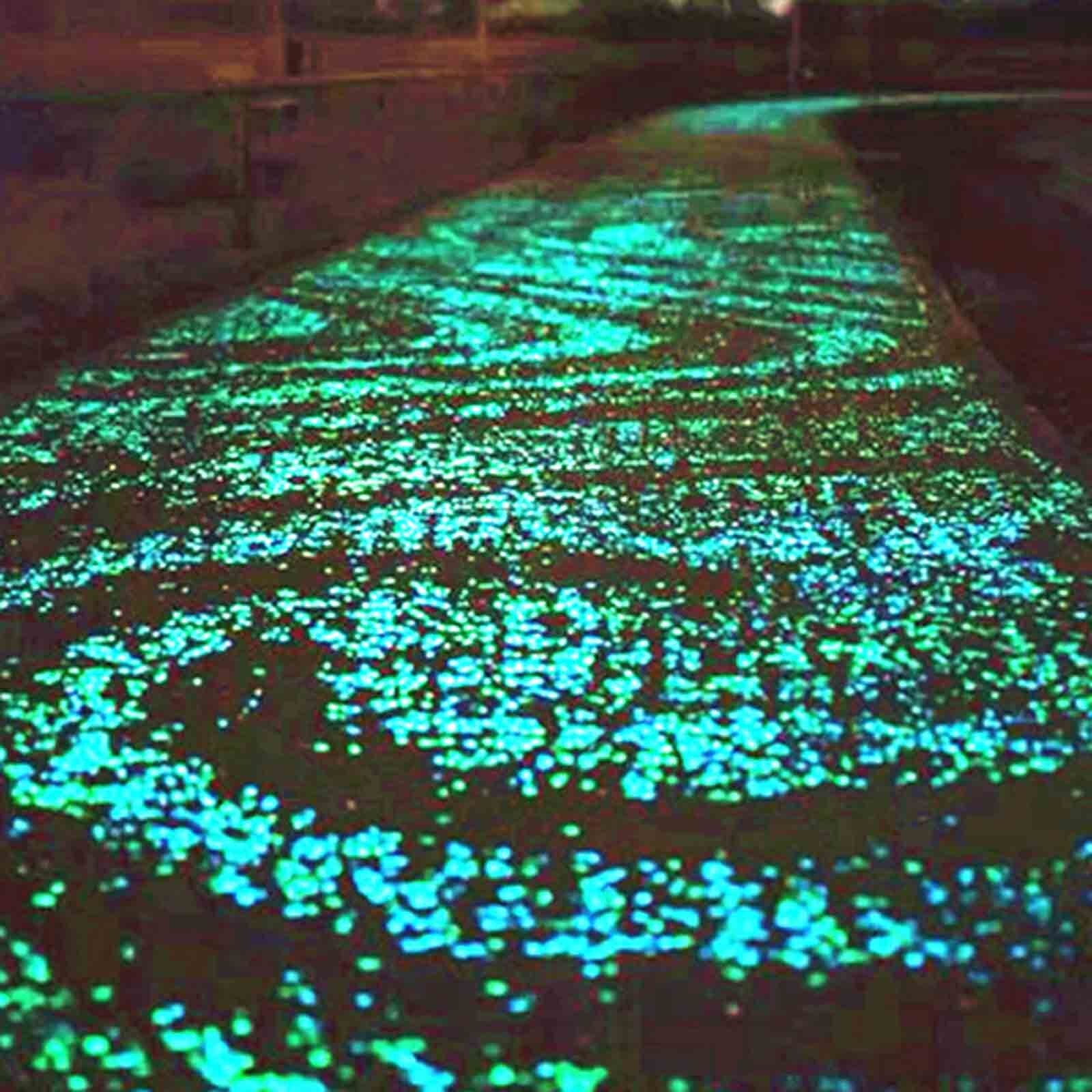 100pcs Glow in the Dark Garden Pebbles Glow Stones Rocks for Walkways Garden Path Patio Lawn Garden Yard Decor Luminous Stones