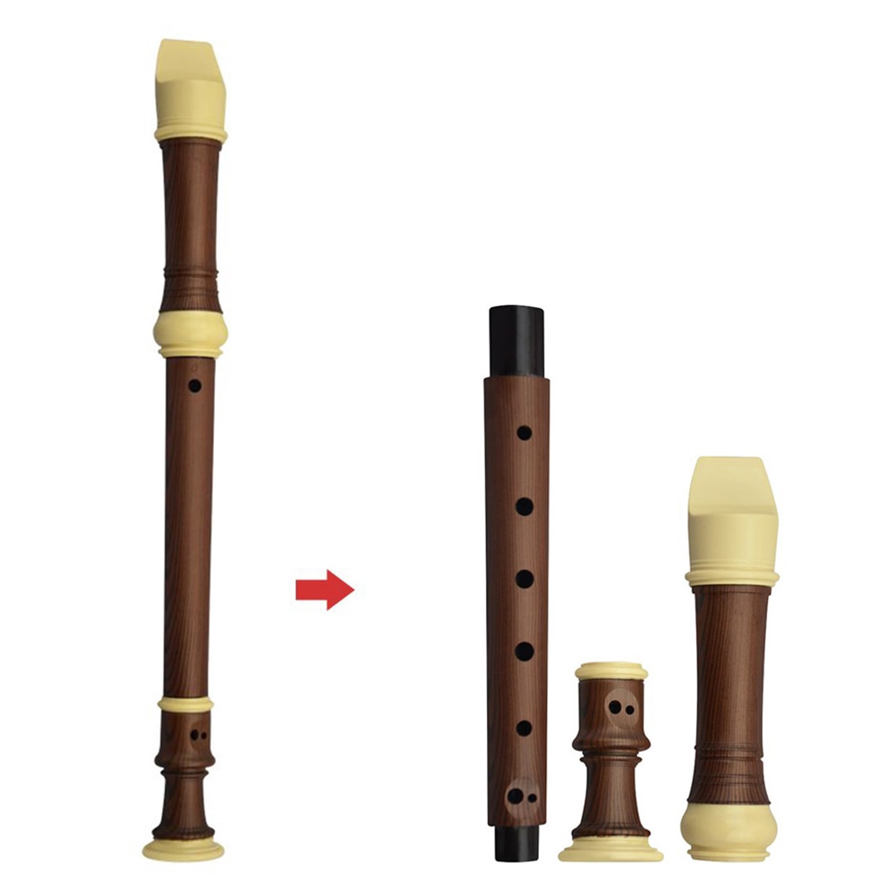 8-Hole Soprano Recorder Clarinet Sound Easy Adjustable Non-toxic Eight Hole Treble Flute Wood Grain Clarinet