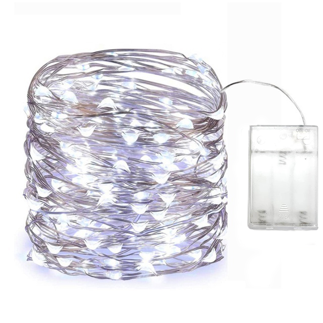 5M LED Fairy Lights Battery Operated Copper Wire Garland String Lights Outdoor Garden Party Wedding Lights Christmas Decor
