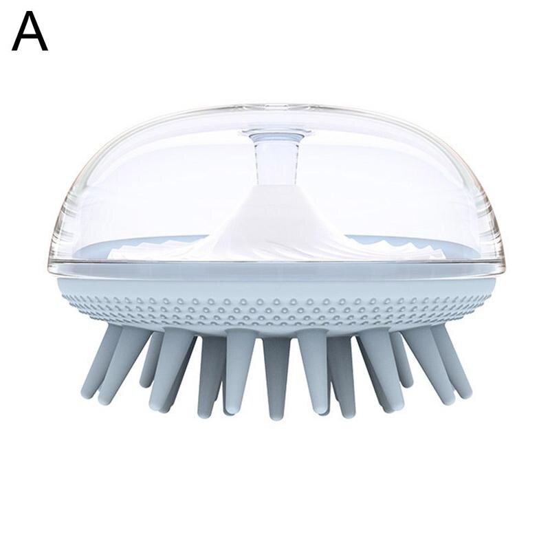 Silicone Head Body Scalp Massage Brush Silicone Shampoo Brush Hair Washing Comb Shower Brush Bath SPA Scalp Massager: 1pcs blue