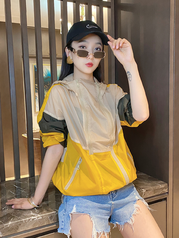 Women Hooded Outerwear Casual Loose Long Sleeve Zipper Jacket Summer Korean Style Streetwear Coat