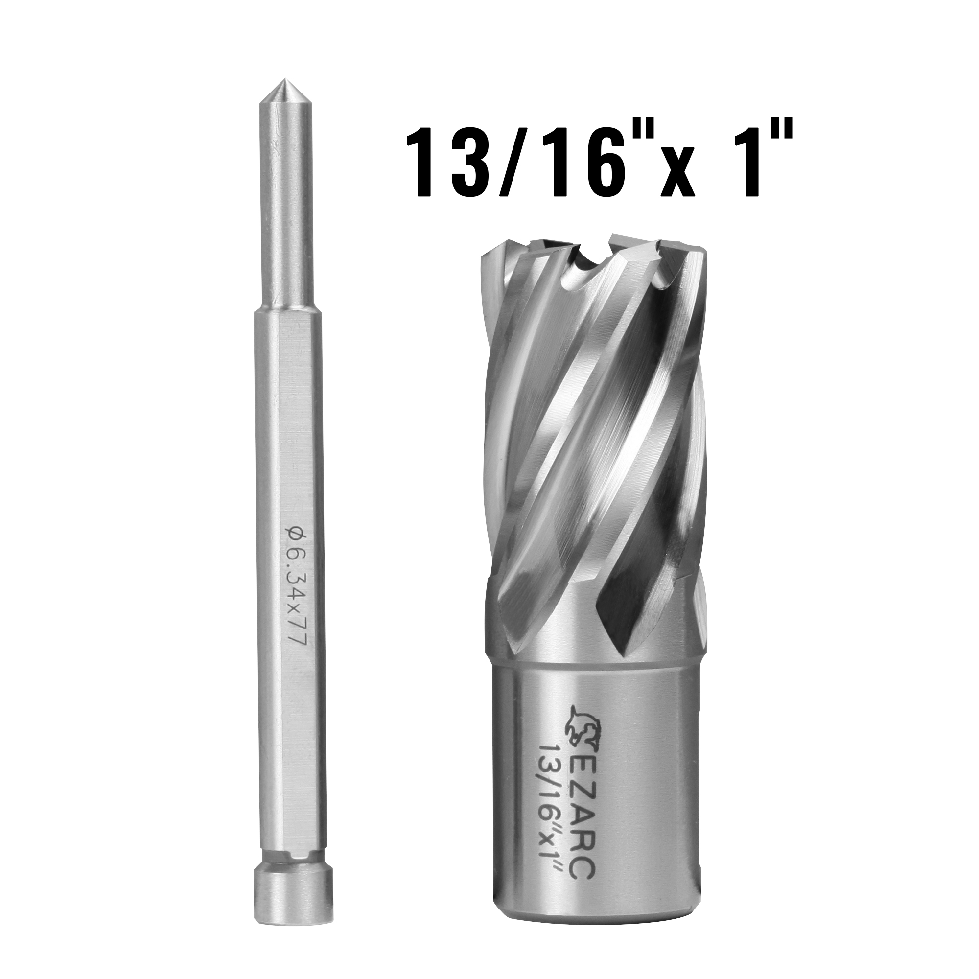 EZARC HSS Annular Cutter, 1-Inch Cutting Depth for Metal Stainless Steel Drilling Fits Magnetic Drill Press Include Pilot Pin: 20.64mm Cut Diameter