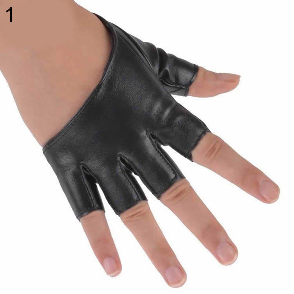 Gloves Women Ladies Half Finger Faux Leather Short-Figures Gloves Half Palm