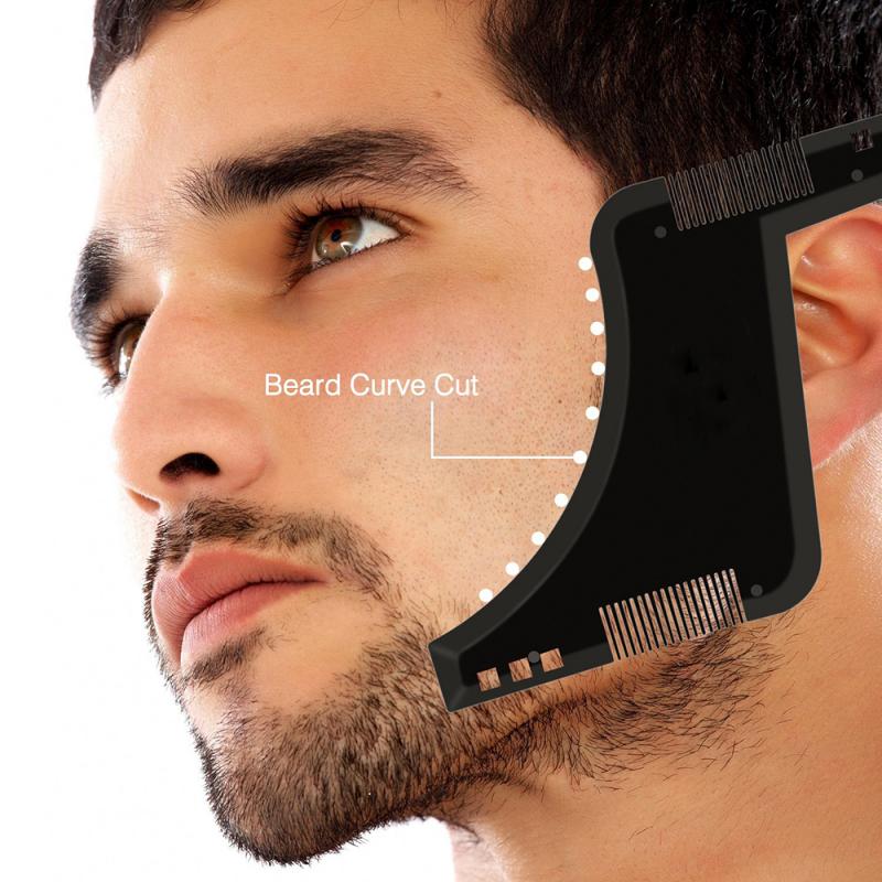 Multifunction Men Beard Shaping Styling Template Comb Black Transparent Men's Beards Combs Beauty Tool For Hair Beard