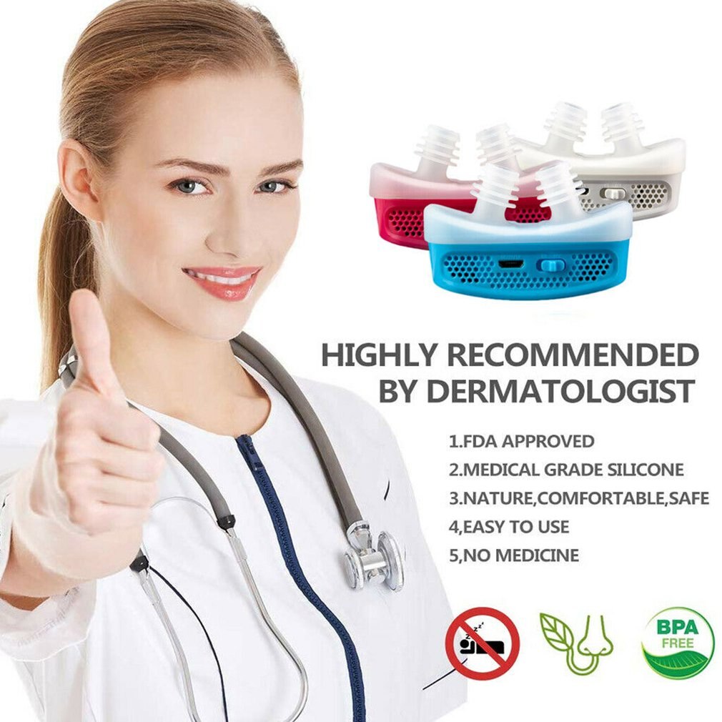 Micro Electric Anti Snoring Electronic Device Sleep Apnea Stop Snore Aid Stopper USB Electric Anti Snoring Device