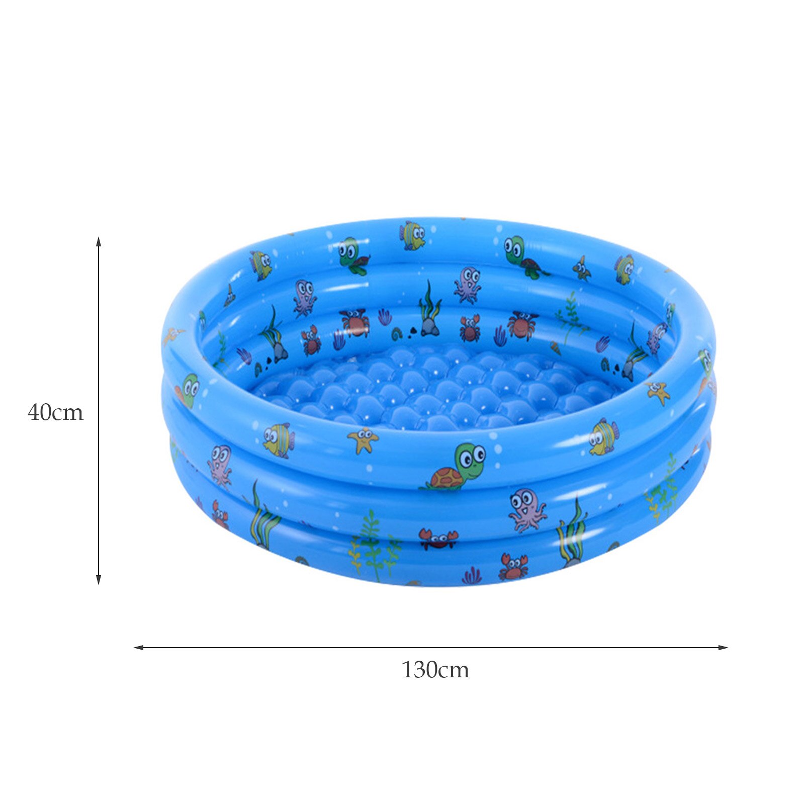 PVC Circular Printing Swimming Pool Layered Airbags Fishing Pole 130CM Three Ring Soft Paddling Pool Pink Toy Storage/sand Pools