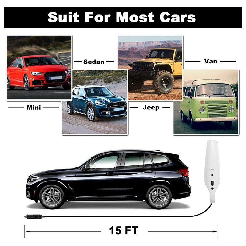 Car Vacuum 8000Pa Strong Power Suction Auto Portable Lightweight Car Wet and Dry Car Handheld Vacuum Cleaner for Cars