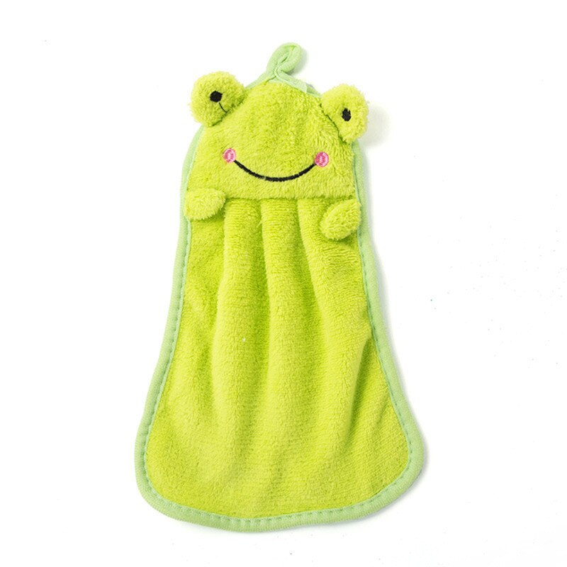 1PC Hand Towels Absorbent Coral Fleece Cloth Kitchen Towel Easy Clean Cute animal Kitchen Bathroom Hanging wipe Towel: B