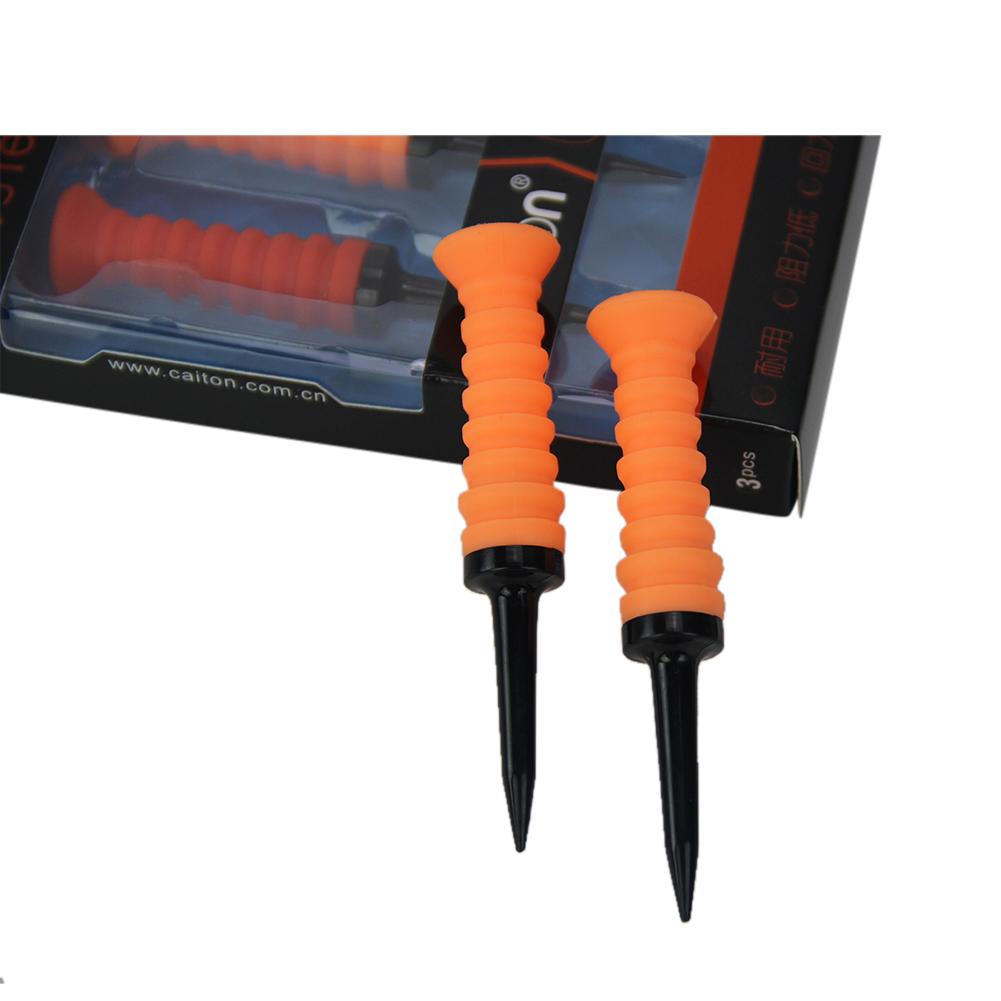 3pcs 83*47mm Golf Tee Outdoor Elastic Driving Range Mini Practical Training Mixed Size Practice Mat Sport Rubber Ball Accessori: Orange