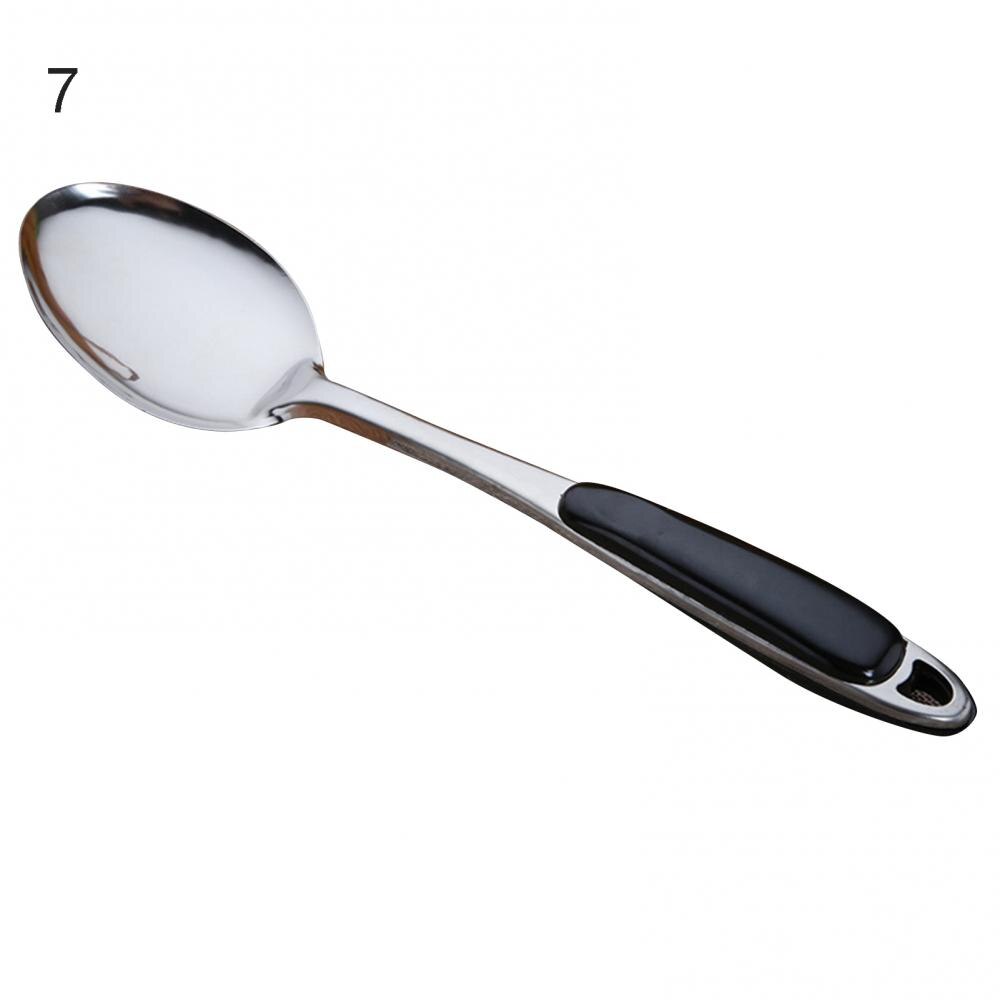 Multi Function Stainless Steel Soup Spoon Colander Long Handle Spatula Kitchen Cooking Strainer Tools: 07