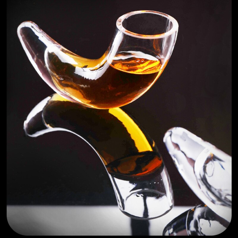 Verre à vin corne créative de 30ml | Verre à Cocktail de forme spéciale verre épais Rhinoceros corne whisky Vodka verre Bar famille