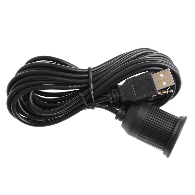 Coche 2M 3,5mm Panel de montaje USB 2,0 enchufe auxiliar de extensión de Cable de Panel 28GE
