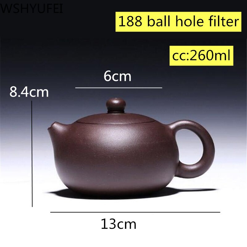 Yixing Theepot Paarse Klei Xi Shi Pot Schoonheden Handgemaakte Thee Set Chinese Ketel 188 Bal Gat Filter Grote Capaciteit 260ml