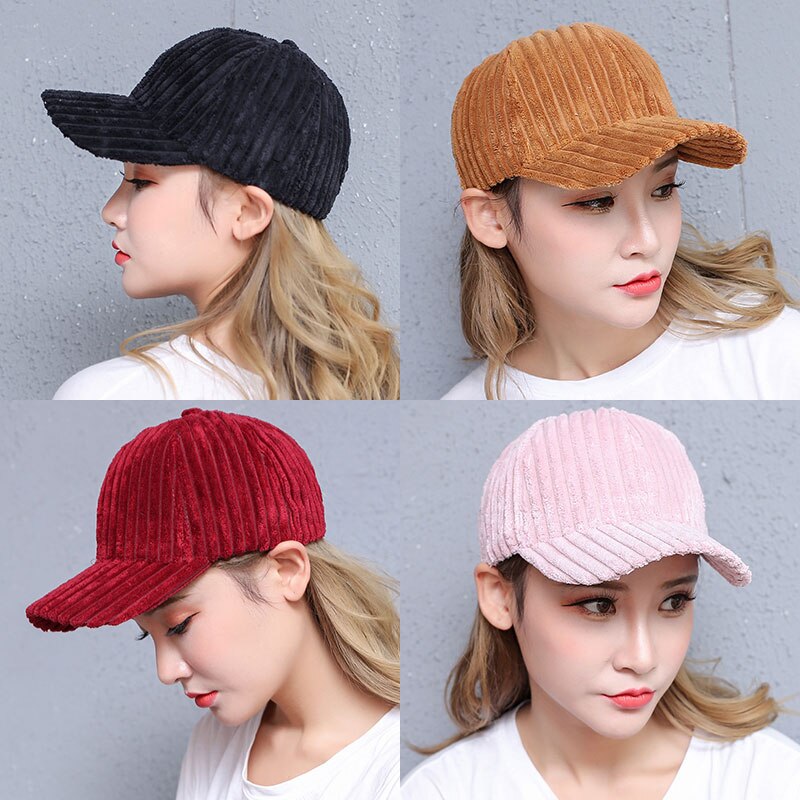 Womens Cap men black Baseball cap men women cotton velvet cap winter autumn