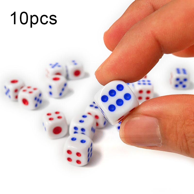 10pcs Standard Plastic 10mm Game White Dice Die Bar Gaming Supplies TOO789: Default Title