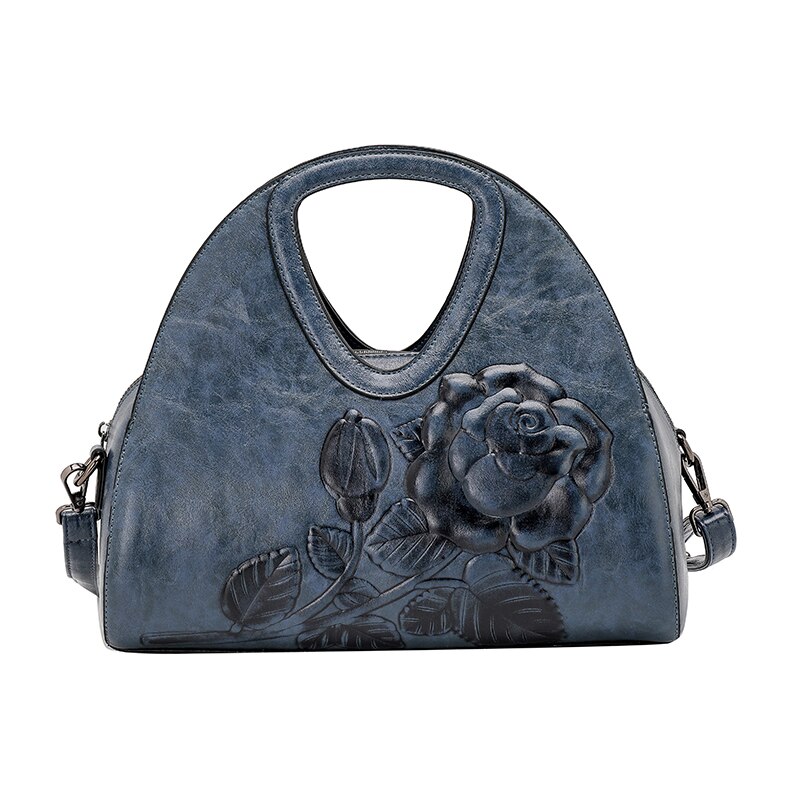 Handtassen met rozenprint voor dames, luxe merktassen, dames messenger bags, tote bags voor dames: Blauw