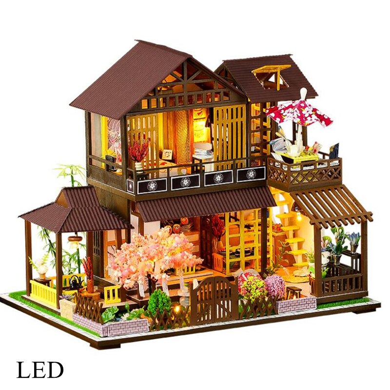 Chinese Style Diy Doll House Kit Handmade Miniature Furniture LED Lights Home Wedding Birthday Christmas: 5