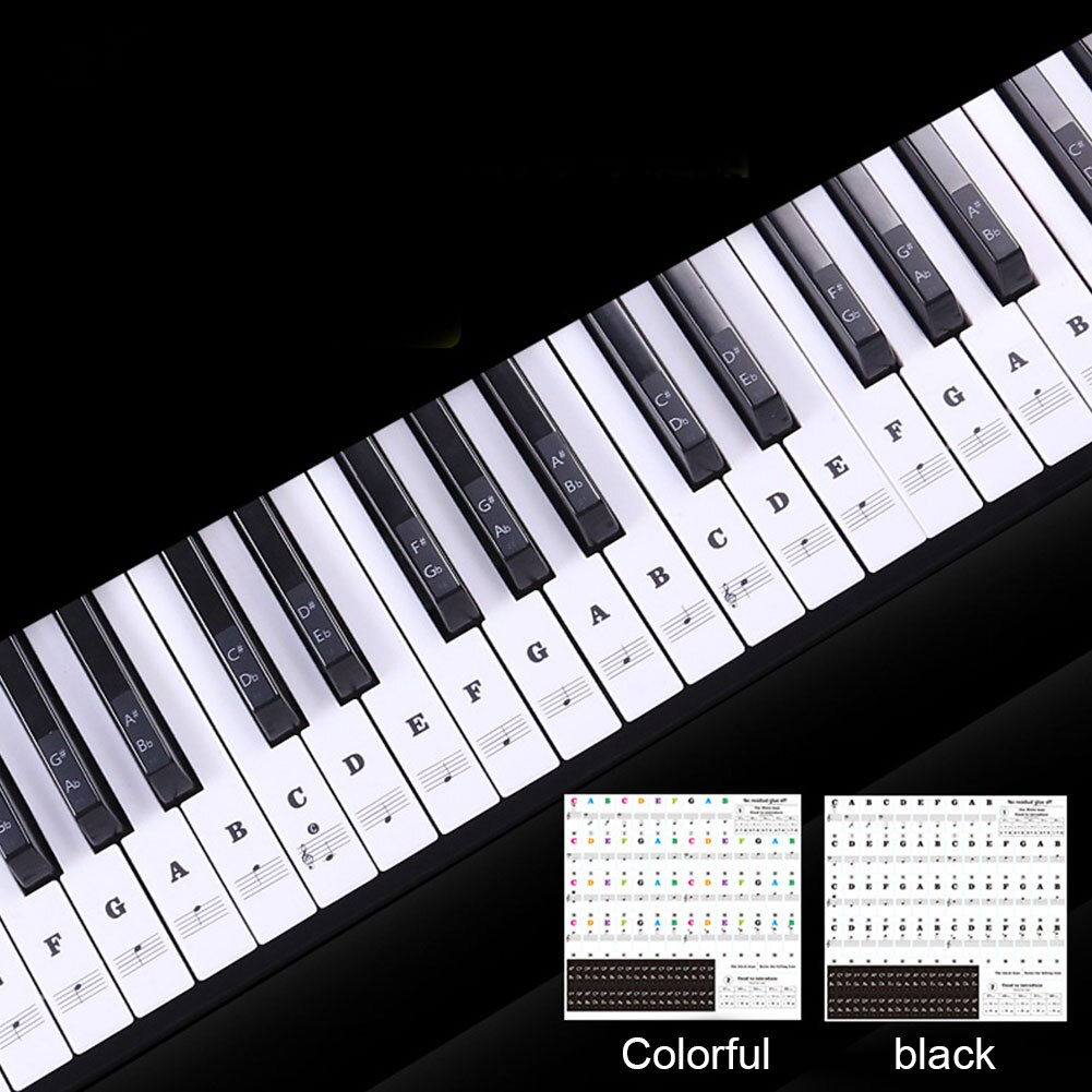 Biginners etiketti irrotettava tarra sauva piano näppäimistö pvc nuotti musiikki 54/61 näppäintä