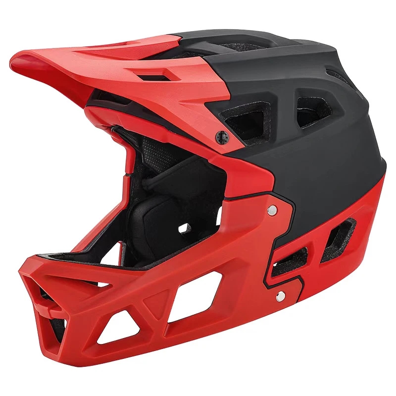 Casco de Ciclismo de cara completa para hombre y adulto, casco integral todoterreno DH BMX, ultraligero, CE CPSC, Ciclismo de seguridad: l / Rojo