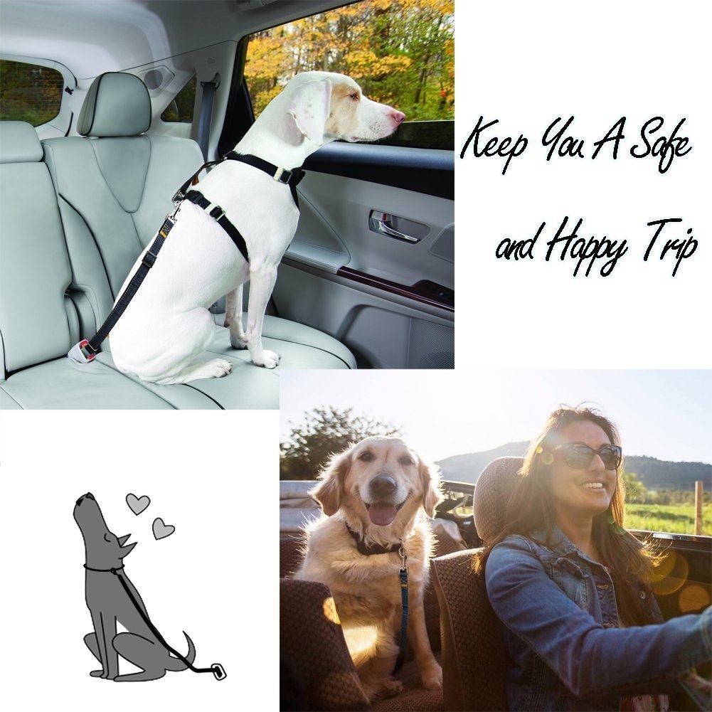2 Packs Verstelbare Hond Veiligheidsgordel Huisdier Autogordel Veiligheid Leads Voertuig Veiligheidsgordel Harnas Gemaakt van Nylon Denim Stof Huisdier Product